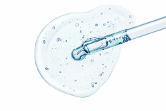Liquid gel or serum on a screen of microscope