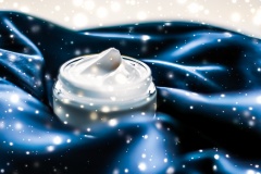 Magic night face cream as beauty skin moisturizer, luxury spa cosmetic and natural clean skincare product with holiday shiny glitter