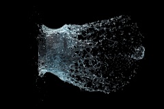 water explosion on black background