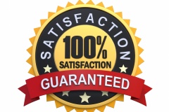 Satisfaction Guaranteed Label with Gold Badge Sign