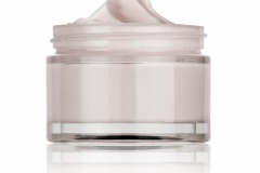 glass jar of beauty cream, isolated