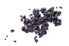 natural black caviar isolated on white background