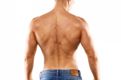 Young man showing his muscular back