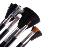 makeup brushes isolated on white