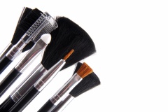 makeup brushes isolated on white