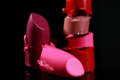 Cut and Stacked Lipsticks Close Up