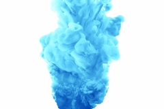 blue Acrylic colors and ink in water. cloud explosion, ink explosion,violet smoke,abstract white background