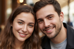 Firefly_Gemini-Flash_couple-homme-et-femme-dans-la-vingtaine-souriant-tetes-cote-a-cote-visages-avec-la-454301