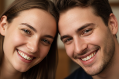 Firefly_Gemini-Flash_couple-homme-et-femme-dans-la-vingtaine-souriant-tetes-cote-a-cote-visages-avec-la-819533