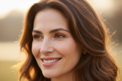 Firefly_Gemini-Flash_femme-dans-la-quarantaine-cheveux-brun-souriante-visage-avec-la-peau-saine-gros-p-377587