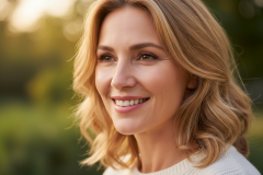 Firefly_Gemini-Flash_femme-dans-la-quarantaine-souriante-visage-avec-la-peau-saine-gros-plan-3-4-698123