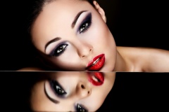 glamour fashion sexy female with bright makeup