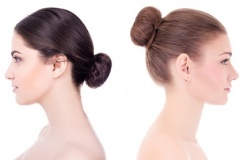 make up and skin care concept - side view of beautiful women wit